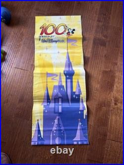 Vintage 4' Disney Original 100 Years Of Magic Theme Park Used Light Post Banner