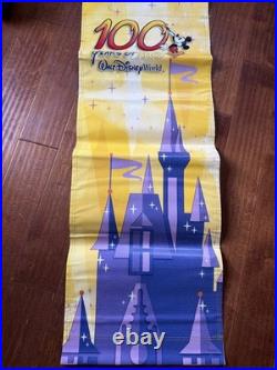 Vintage 4' Disney Original 100 Years Of Magic Theme Park Used Light Post Banner