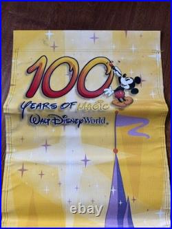 Vintage 4' Disney Original 100 Years Of Magic Theme Park Used Light Post Banner