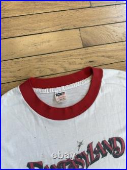Vintage 70s Pinocchio Fantasyland Disney Ringer T Shirt USA Made Thin Mens Lg