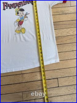 Vintage 70s Pinocchio Fantasyland Disney Ringer T Shirt USA Made Thin Mens Lg