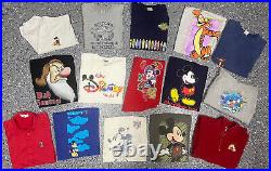 Vintage 80s/90s Lot of 15 Disney Theme Park Mickey Bundle Reseller T-Shirts