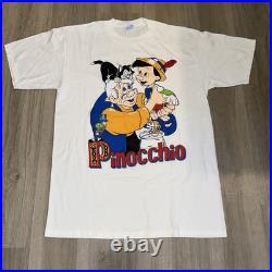 Vintage 80s Disney Pinocchio Geppetto Movie T-Shirt Adult Sz L