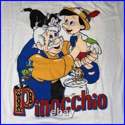 Vintage 80s Disney Pinocchio Geppetto Movie T-Shirt Adult Sz L