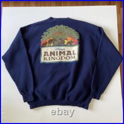 Vintage 90s Disney Animal Kingdom Sweatshirt Mens XL Blue Mickey Theme Park Logo