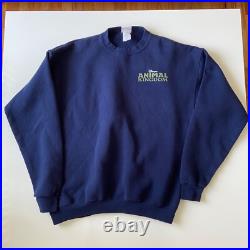 Vintage 90s Disney Animal Kingdom Sweatshirt Mens XL Blue Mickey Theme Park Logo