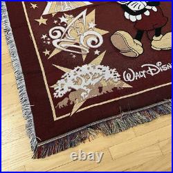 Vintage 90s Disney World Fringe Floor Rug Theme Parks Landmarks Decorative 58x50