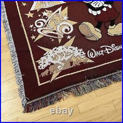 Vintage 90s Disney World Fringe Floor Rug Theme Parks Landmarks Decorative 58x50