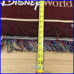 Vintage 90s Disney World Fringe Floor Rug Theme Parks Landmarks Decorative 58x50
