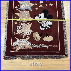 Vintage 90s Disney World Fringe Floor Rug Theme Parks Landmarks Decorative 58x50