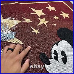 Vintage 90s Disney World Fringe Floor Rug Theme Parks Landmarks Decorative 58x50