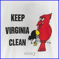 Vintage 90s Keep Virginia Clean Anti Disney Theme Park T-Shirt Size Large