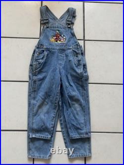 Vintage Authentic Early 90s Disneyland Theme Park And Resorts Overalls 4 T RARE