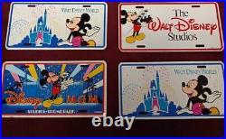Vintage Disney MGM Studios Theme Park Front License Plates Car Tags Set Of 4