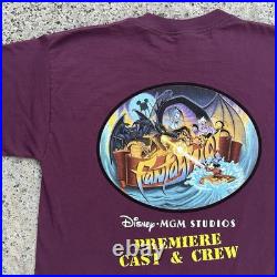 Vintage Disney Villains T Shirt FANTASMIC Cast & Crew Premiere Promo Sz L MINT