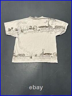 Vintage Disney World Animal Kingdom Mickey Mouse Safari AOP T-Shirt USA XXL