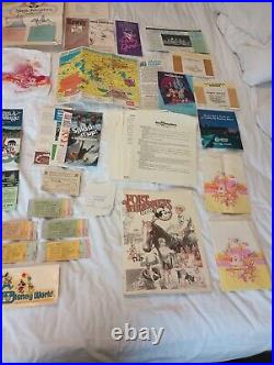 Vintage Disney World Magic Kingdom Ticket Books Map Paperwork Lot