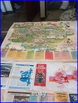 Vintage Disney World Magic Kingdom Ticket Books Map Paperwork Lot