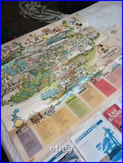 Vintage Disney World Magic Kingdom Ticket Books Map Paperwork Lot