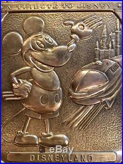 Vintage Disneyland Brass Tribute Plaque Door Push Walt Disney 1955 Opening Day