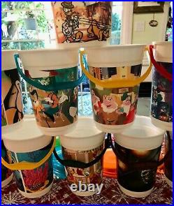 Vintage Disneyland Popcorn Bucket Lot Of 13 with Various Themes