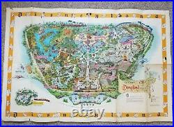 Vintage Disneyland Theme Park 45x30 Folded Color Map 1958-B Magic Kingdom READ