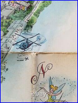 Vintage Disneyland Theme Park 45x30 Folded Color Map 1958-B Magic Kingdom READ
