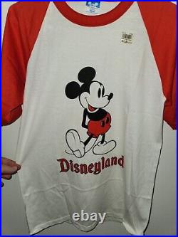 Vintage Mickey Mouse Disneyland T Shirt USA Disney Jersey Style Red NOS Med