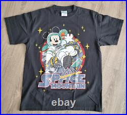 Vintage Mickey Mouse Shirt L Walt Disney World Reprint Space Mountain Theme Park