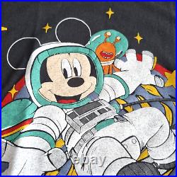 Vintage Mickey Mouse Shirt L Walt Disney World Reprint Space Mountain Theme Park