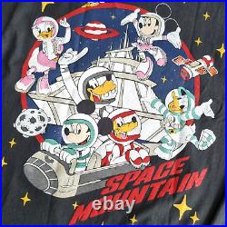 Vintage Mickey Mouse Shirt L Walt Disney World Reprint Space Mountain Theme Park