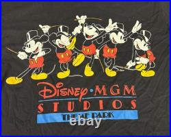 Vintage Mickey Mouse T-Shirt Men 4XL Black MGM Studios Theme Park Graphic Disney Vintage Mickey Mouse T-Shirt Men 4XL Black MGM Studios Theme Park Graphic Disney