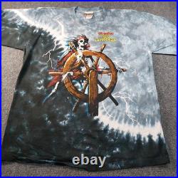 Vintage Pirates of The Caribbean Shirt Mens XL RARE Liquid Blue Archive Sample