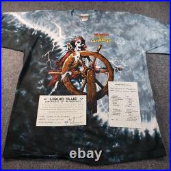 Vintage Pirates of The Caribbean Shirt Mens XL RARE Liquid Blue Archive Sample