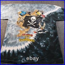 Vintage Pirates of The Caribbean Shirt Mens XL RARE Liquid Blue Archive Sample