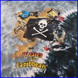 Vintage Pirates of The Caribbean Shirt Mens XL RARE Liquid Blue Archive Sample