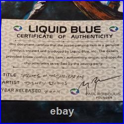 Vintage Pirates of The Caribbean Shirt Mens XL RARE Liquid Blue Archive Sample