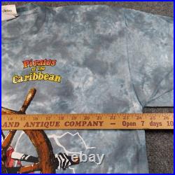 Vintage Pirates of The Caribbean Shirt Mens XL RARE Liquid Blue Archive Sample