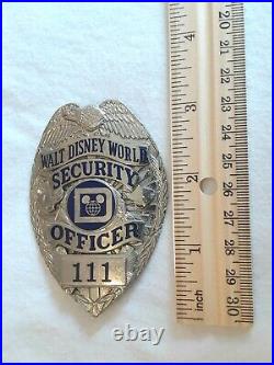 Vintage Rare Disney World Security Officer Shirt Badge Special Number 111