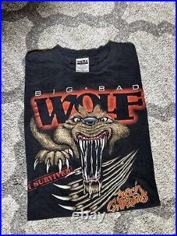 Vintage The Big Bad Wolf T-shirt XXL Busch Gardens Disney Cartoon USA Made Vtg