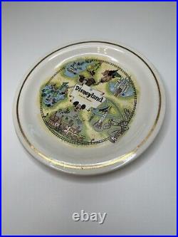 Vintage Walt Disney DISNEYLAND 1950's Theme Park Map Collectors Souvenir Plate