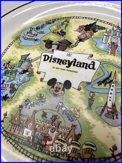 Vintage Walt Disney DISNEYLAND 1950's Theme Park Map Collectors Souvenir Plate