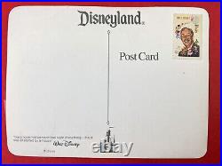 Vintage Walt Disney Disneyland Theme Park Postcard with 2 Stamps