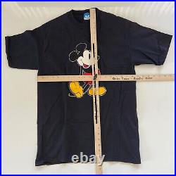Vintage Walt Disney Mickey Mouse Logo Distressed Shirt Mens Large 80s USA