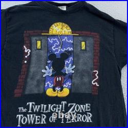 Vintage Walt Disney Twilight Zone Tower of Terror T-Shirt Mens Medium Mickey 90s