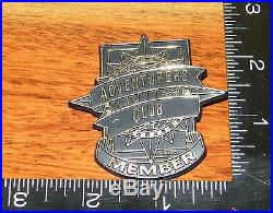 Vintage Walt Disney World Adventures Club Member Black Pin Back Button / Pin