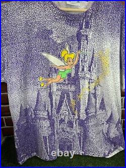 Vintage Walt Disney World Opening Shirt 90s AOP Tinker Bell Disney Grail XL