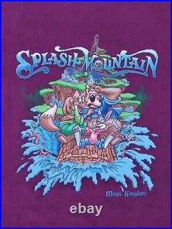 Vintage Walt Disney World Splash Mountain Shirt Size XL Maroon Magic Kingdom