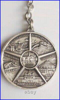 Vintage Walt Disney World Theme 6 Park Keychain Metal Coin Medallion? R