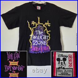 Vtg 1990s Twilight Zone Tower of Terror Glow in Dark M Disney Designs T-Shirt